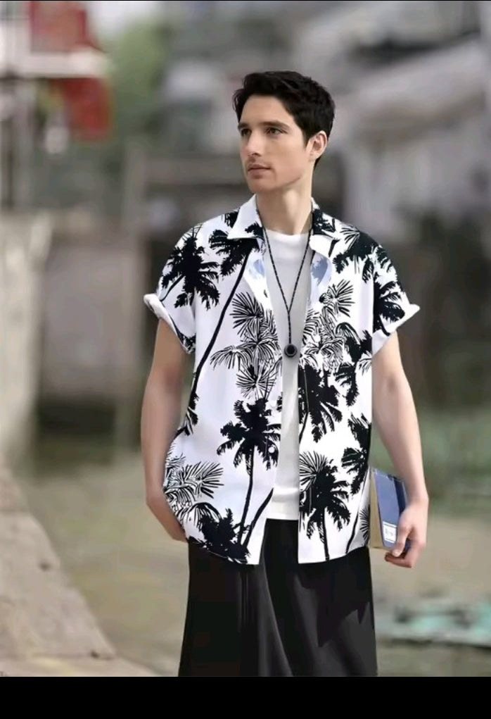 Tropical Palm Shirt" – Summer Elegance