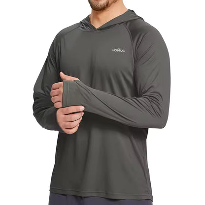 Long-sleeve hooded T-shirt